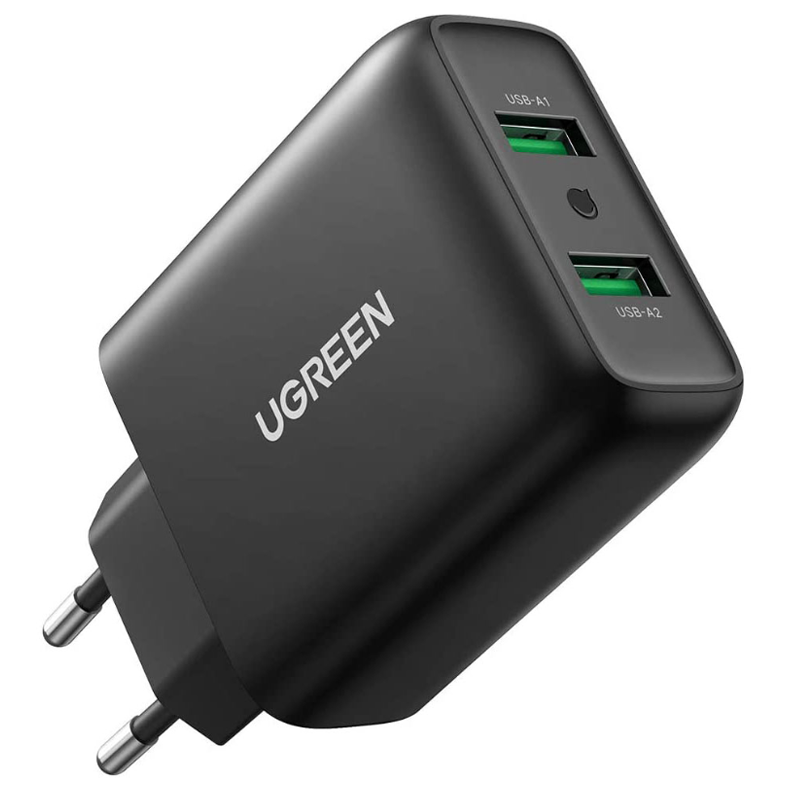 UGREEN 36W Dual Port USB Fast Charger -Black Model:CD161 (10216)